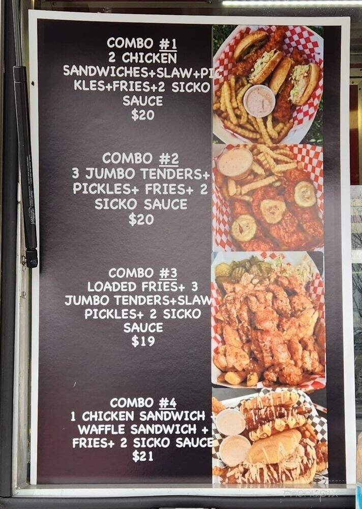 Sicko Chickz - San Jose, CA menu_pic