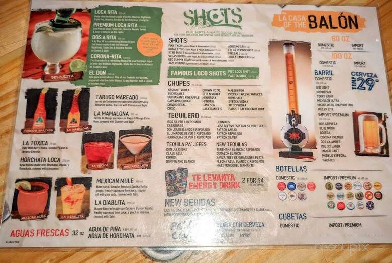 Ojos Locos - Lynwood, CA menu_pic