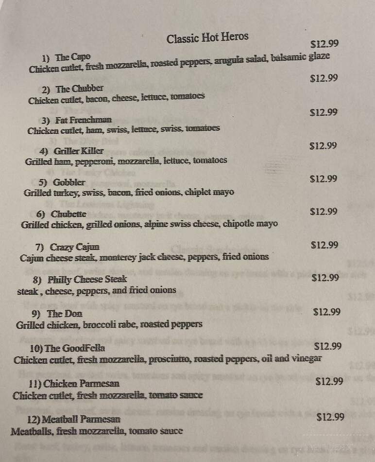 C&C Italian Deli & Sandwich Shop - Greenville, SC menu_pic