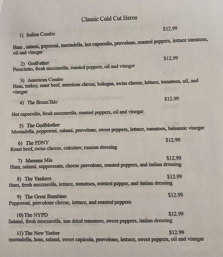 C&C Italian Deli & Sandwich Shop - Greenville, SC menu_pic