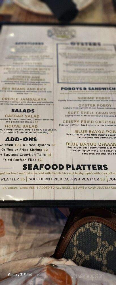 Blue Bayou Seafood Restaurant and Oyster Bar - New Orleans, LA menu_pic