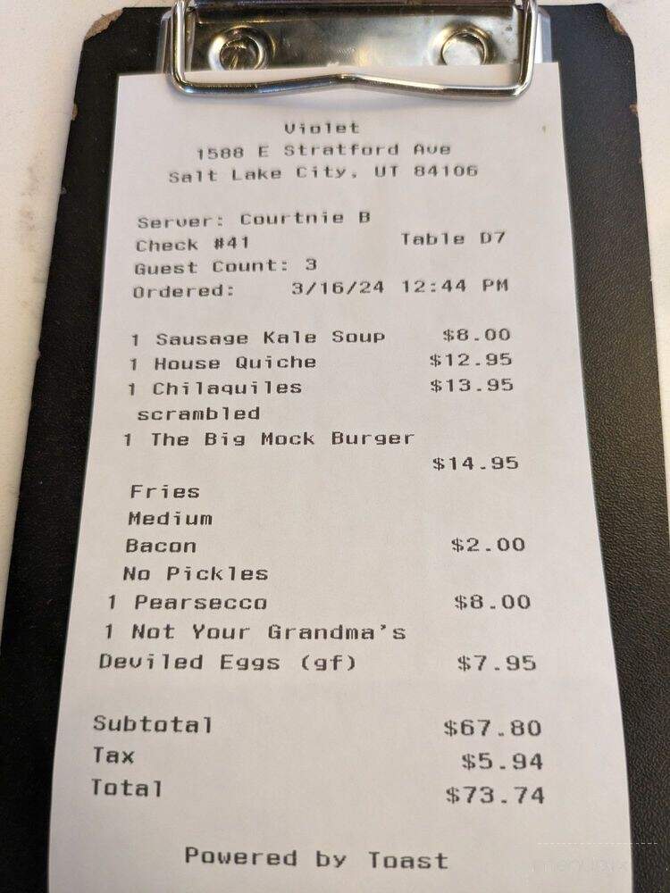Violet - Salt Lake City, UT menu_pic