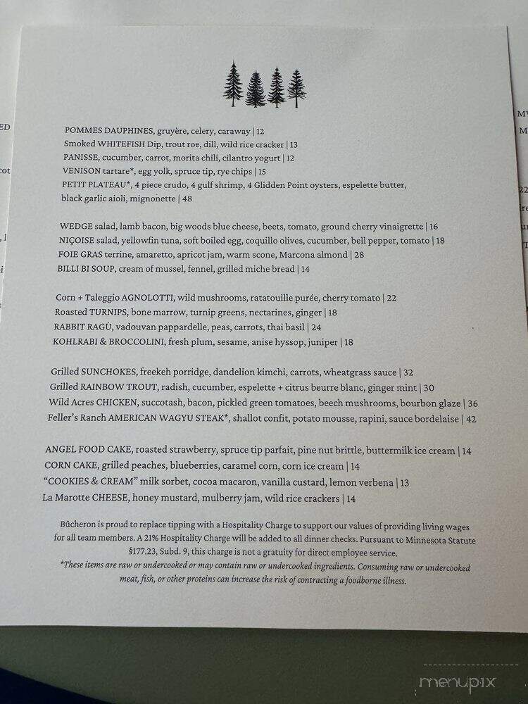 Bucheron - Minneapolis, MN menu_pic