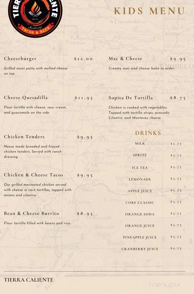 Tierra Caliente Tacos & Beer - Northridge, CA menu_pic