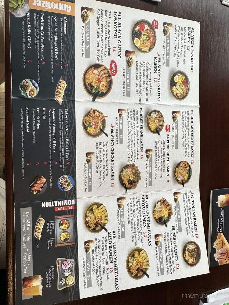 Ninja Ramen - York, PA menu_pic