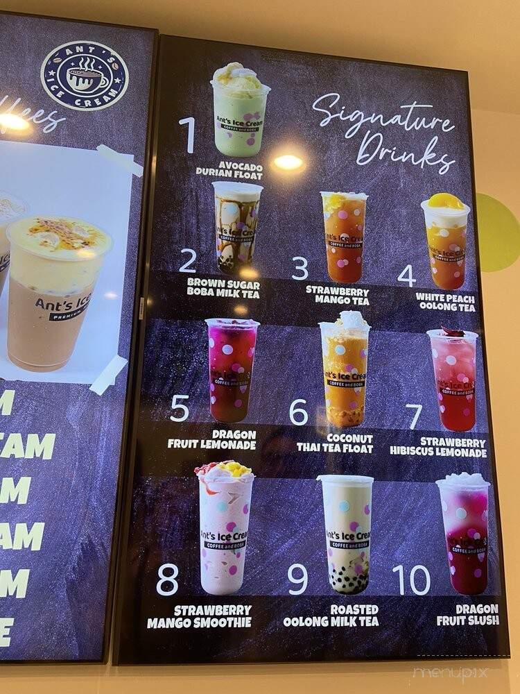 Ant's Ice Cream Coffee and Boba - Garden Grove, CA menu_pic