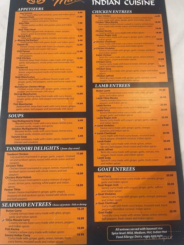 Discovery 2.0 Indian Cuisine - Lutz, FL menu_pic