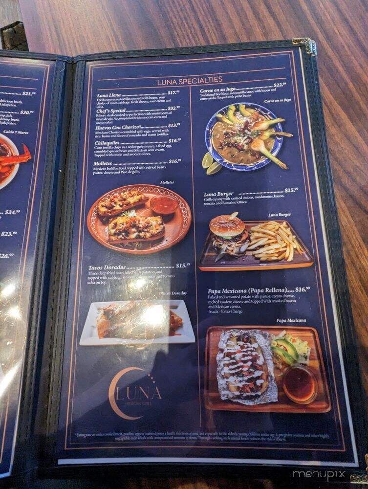 Luna Mexican Grill - Everett, WA menu_pic