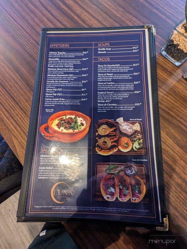 Luna Mexican Grill - Everett, WA menu_pic