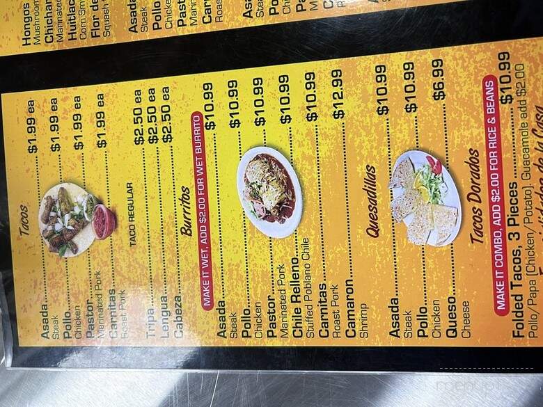 Las Salsas Taqueria - Santa Ana, CA menu_pic