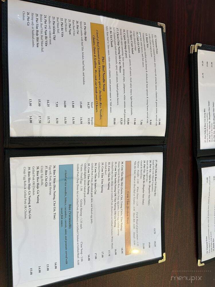 Pho Van - Charlotte, NC menu_pic