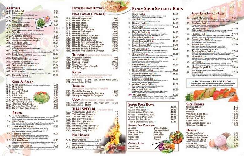 Fancy Sushi - St. Augustine, FL menu_pic