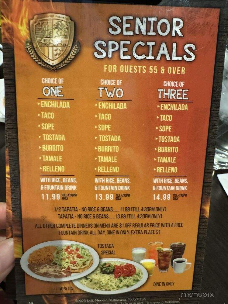 Javi's Fine Mexican Food Restaurant - Patterson, CA menu_pic