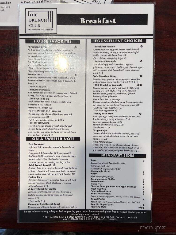 The Brunch Club - Dover, NH menu_pic