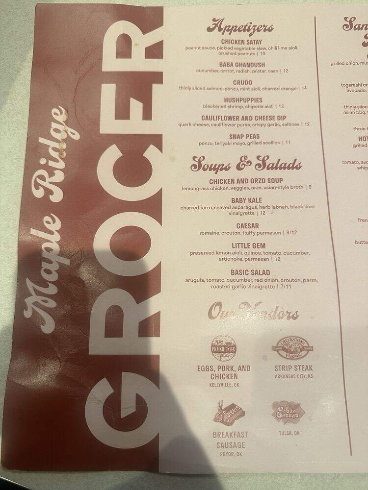 Maple Ridge Grocer - Tulsa, OK menu_pic