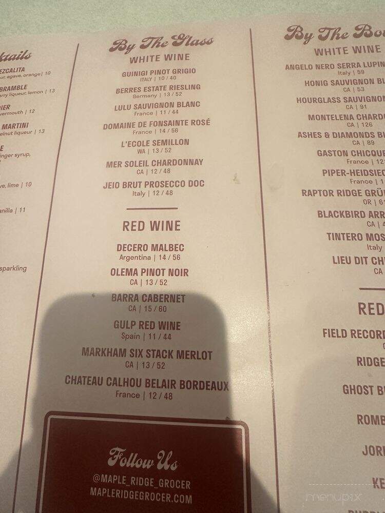 Maple Ridge Grocer - Tulsa, OK menu_pic