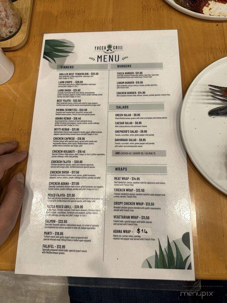 Yucca Grill - Klein, TX menu_pic