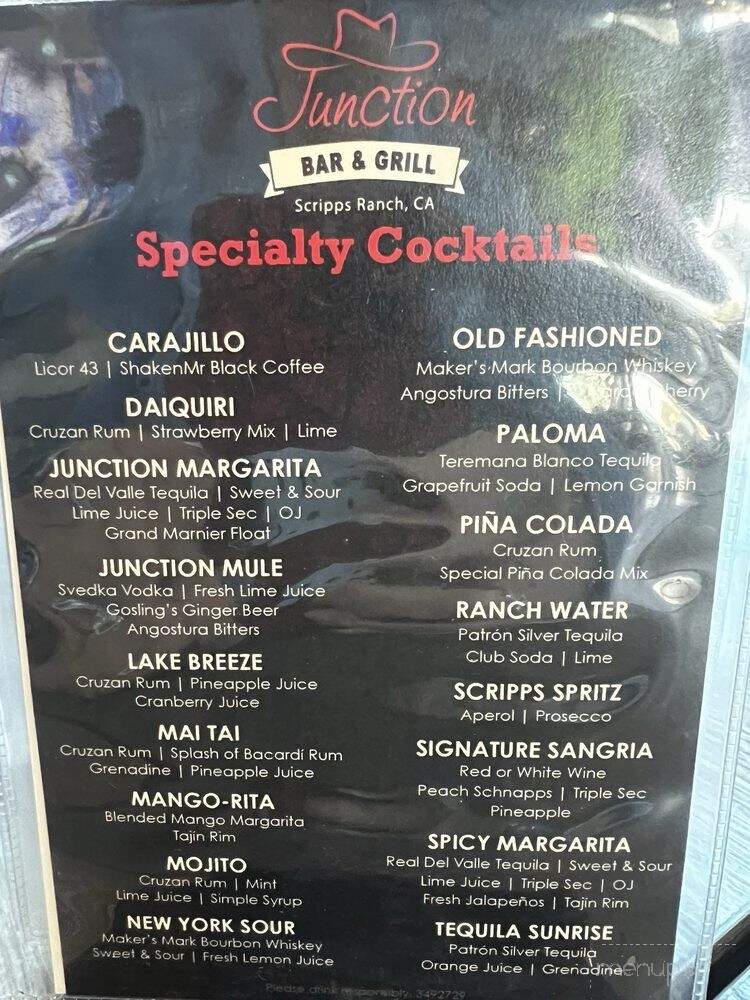 Junction - San Diego, CA menu_pic