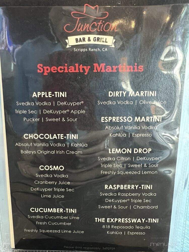 Junction - San Diego, CA menu_pic