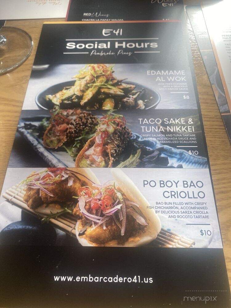 Embarcadero 41 - Pembroke Pines, FL menu_pic