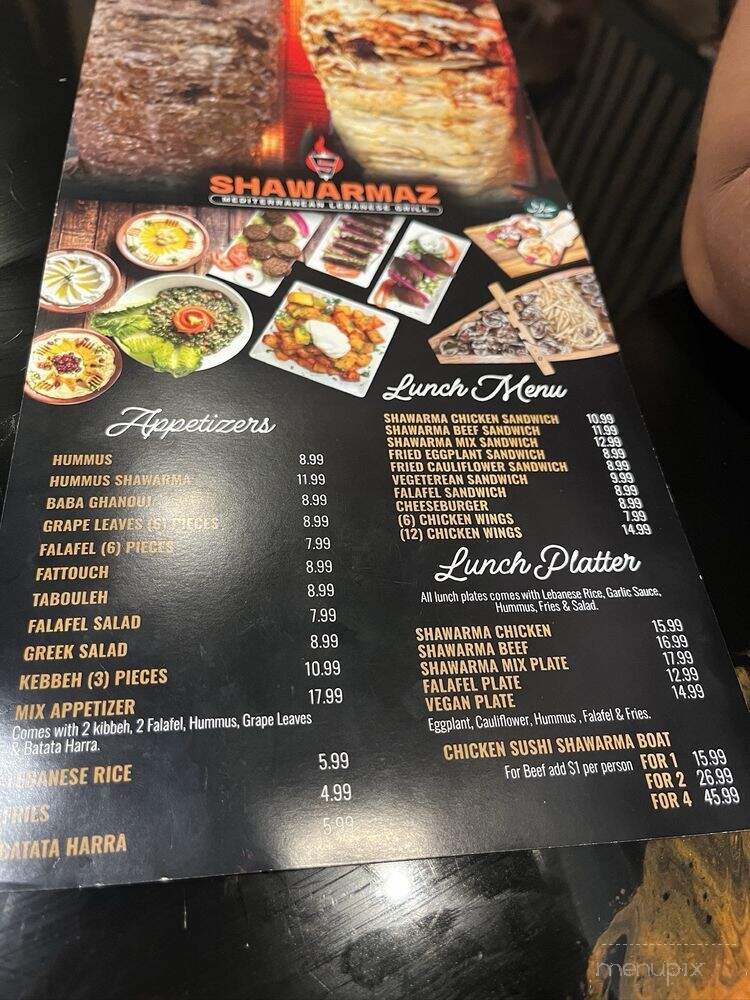 Shawarmaz - Miramar, FL menu_pic