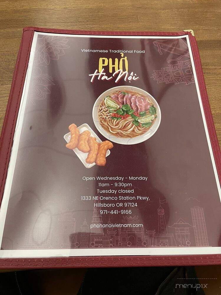 Pho Ha Noi - Hillsboro, OR menu_pic