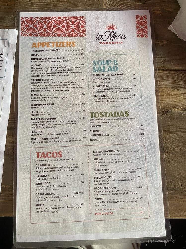 La Mesa Taqueria - Marco Island, FL menu_pic