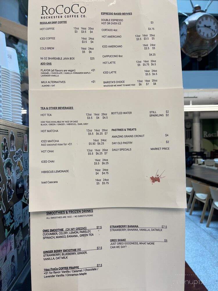 Rococo Coffee - Rochester, NY menu_pic