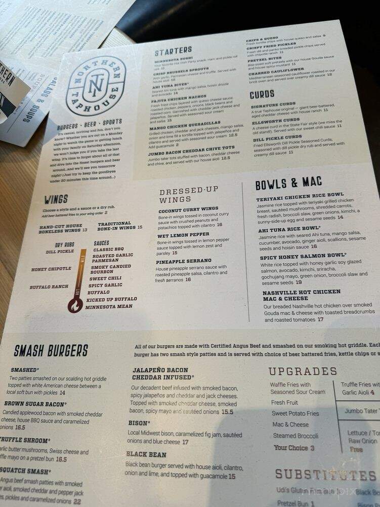 Northern Taphouse - Woodbury, MN menu_pic