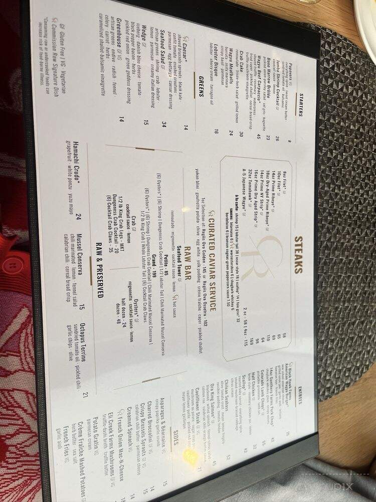 Commission Row - Indianapolis, IN menu_pic