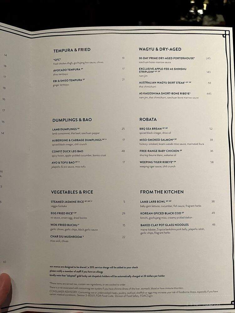 Lucky Cat by Gordon Ramsay - Miami, FL menu_pic