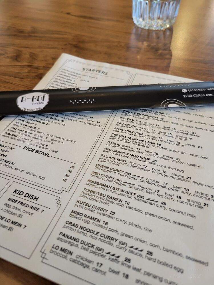 A-Roi By Smiley Thai - Nashville, TN menu_pic