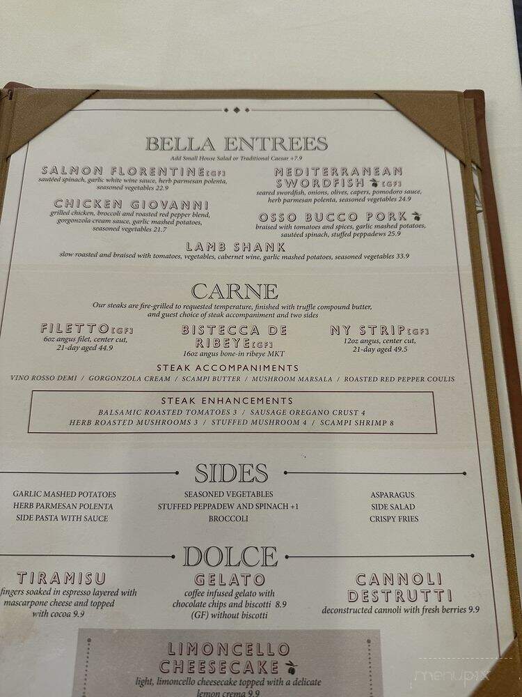 Bella Vita Italian Steakhouse - Lady Lake, FL menu_pic