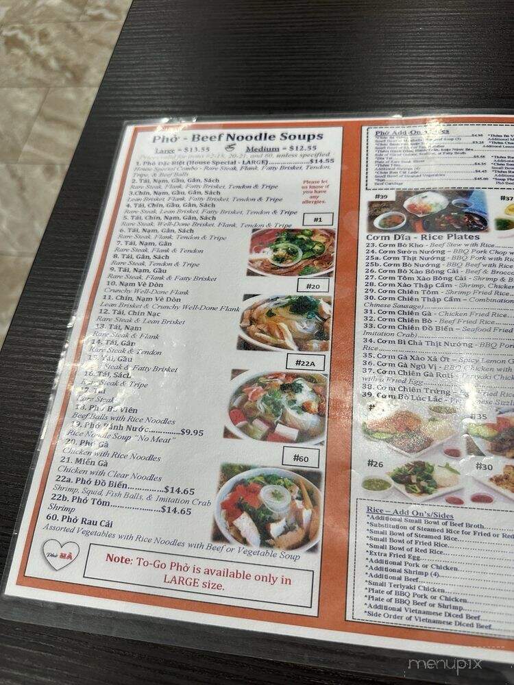 Pho Ha Vietnamese Restaurant - Redlands, CA menu_pic
