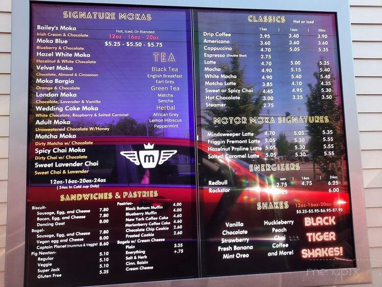 Motor Moka - Vancouver, WA menu_pic