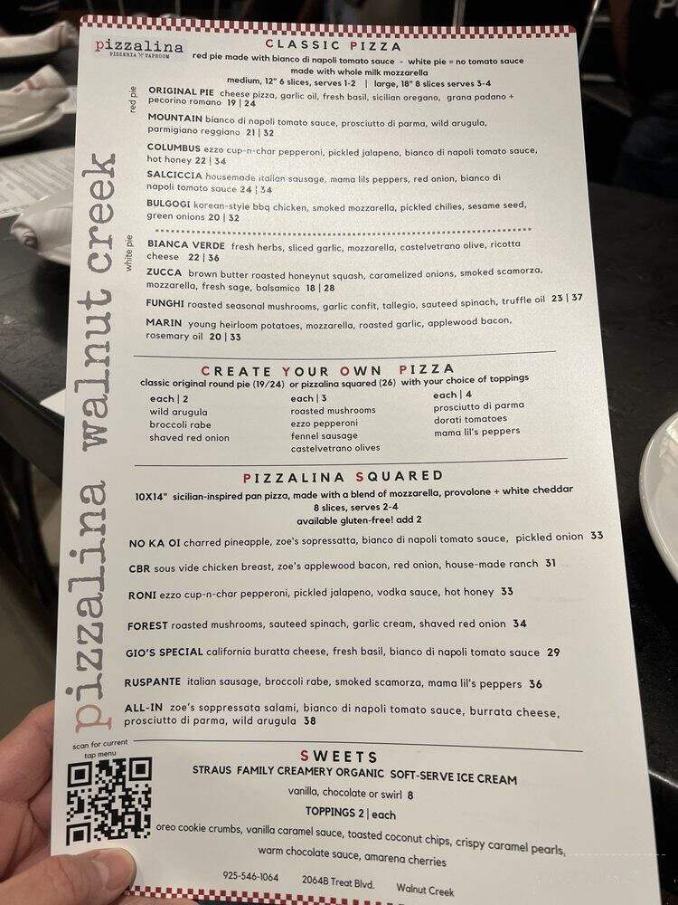 Pizzalina - Walnut Creek, CA menu_pic