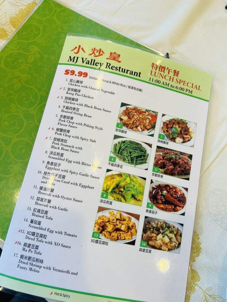 MJ Valley Restaurant - Alhambra, CA menu_pic