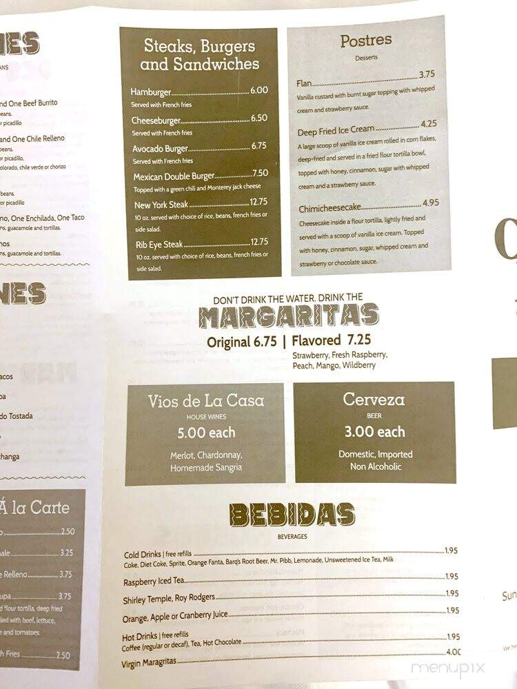 Casa Mexicana - Avoca, IA menu_pic