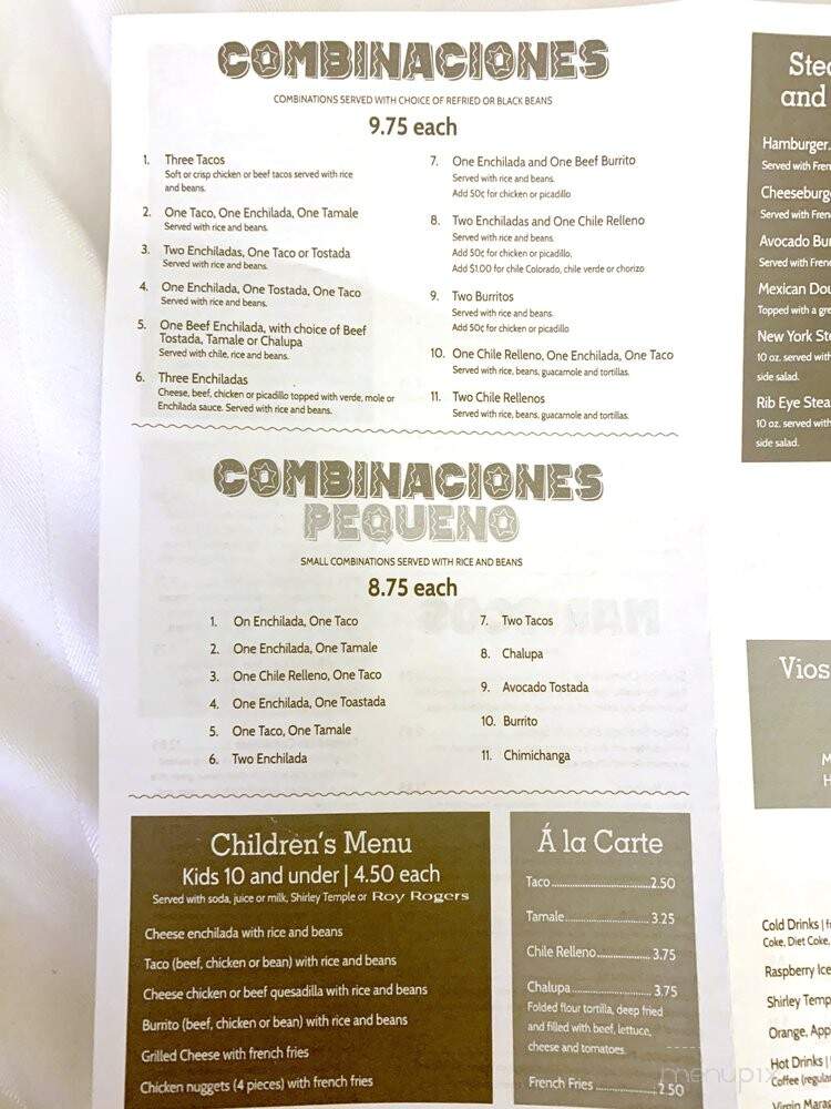 Casa Mexicana - Avoca, IA menu_pic
