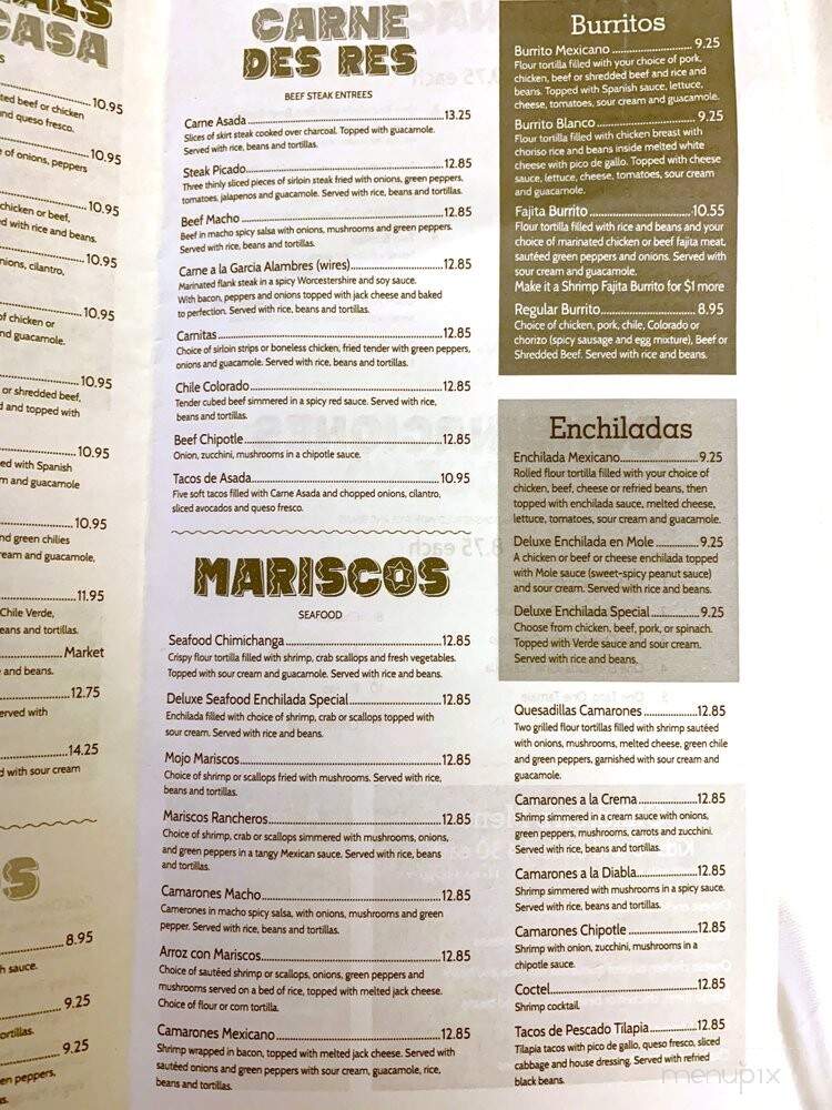 Casa Mexicana - Avoca, IA menu_pic