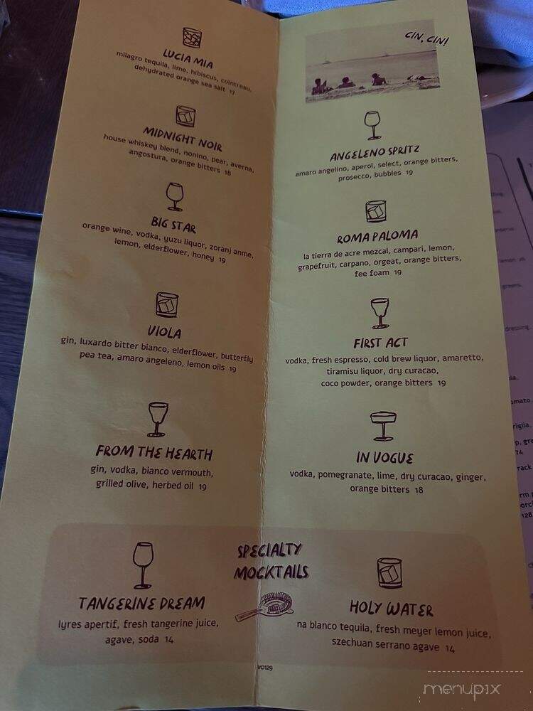 Prima Donna - Culver City, CA menu_pic
