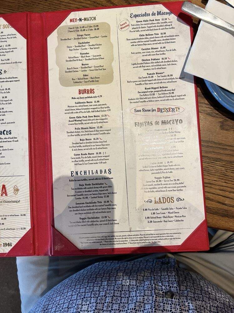Macayos - Queen Creek, AZ menu_pic