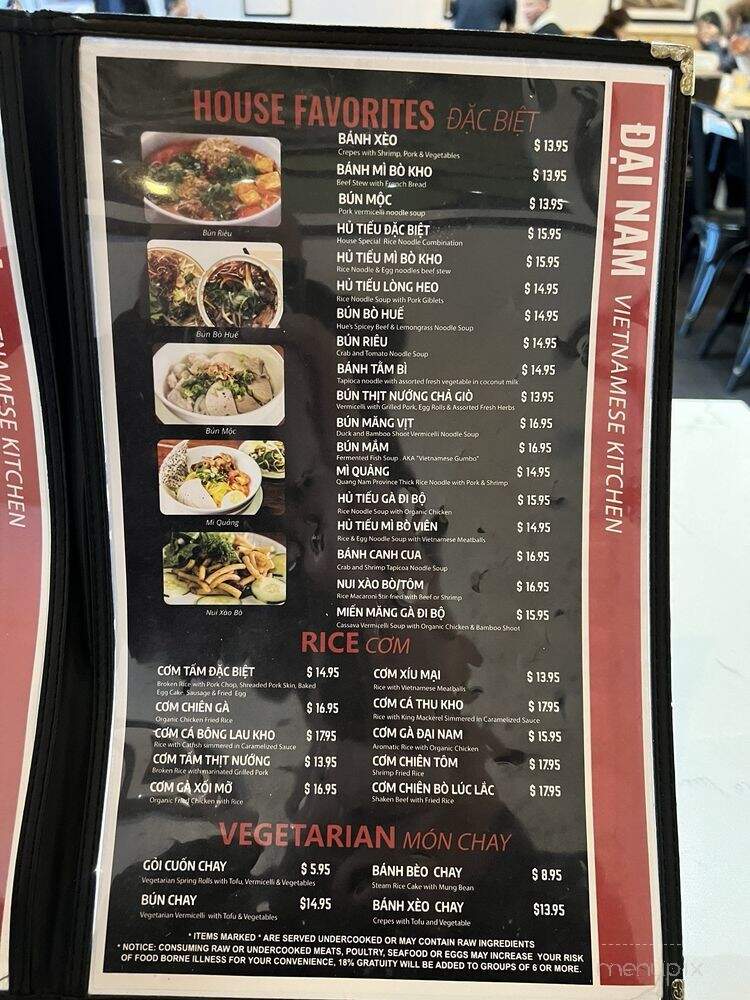 Pho Dai Nam - Duluth, GA menu_pic