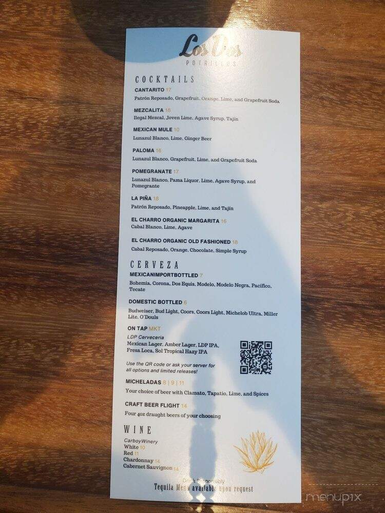 Los Dos Potrillos - Castle Rock, CO menu_pic