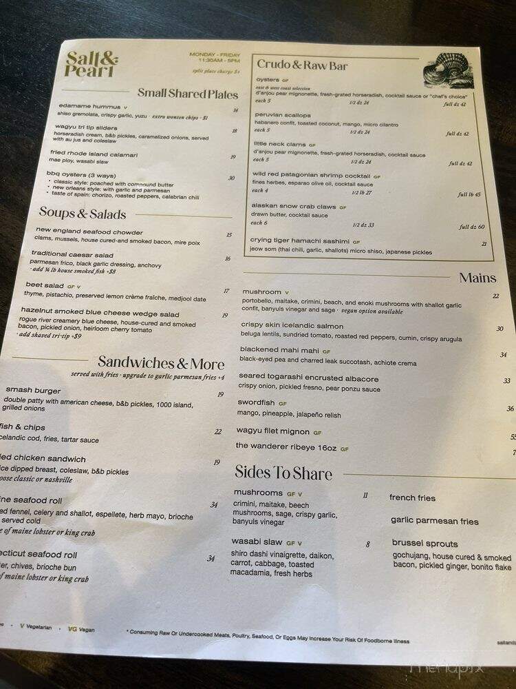 Salt & Pearl - Redondo Beach, CA menu_pic
