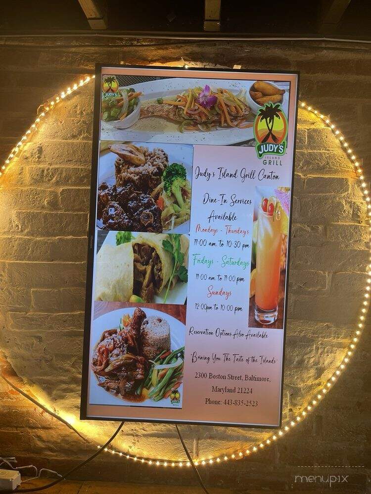 Judy's Island Grill - Baltimore, MD menu_pic