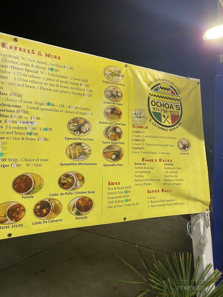 Ochoas Outdoor Mexican Food - Hillsboro, OR menu_pic