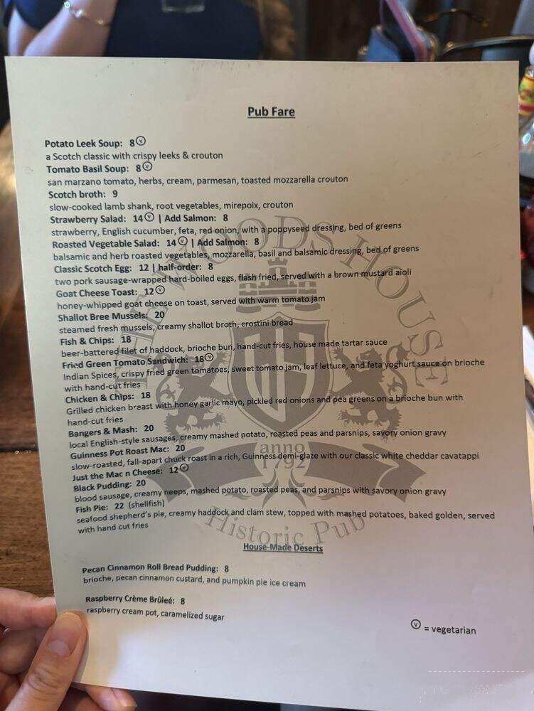 The Woods House Historic Pub - Pittsburgh, PA menu_pic