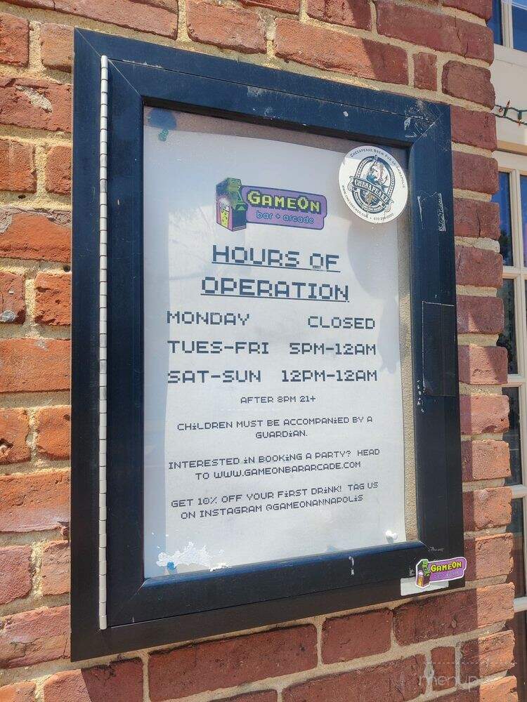 GameOn - Annapolis, MD menu_pic