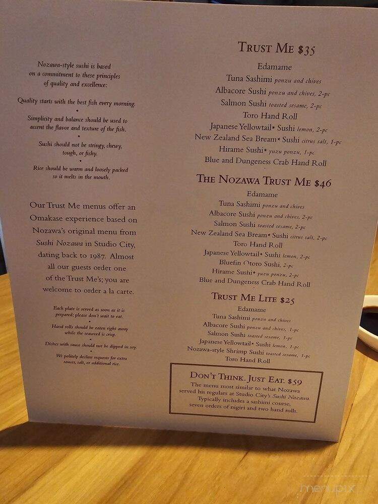 Sugarfish - Corona del Mar, CA menu_pic